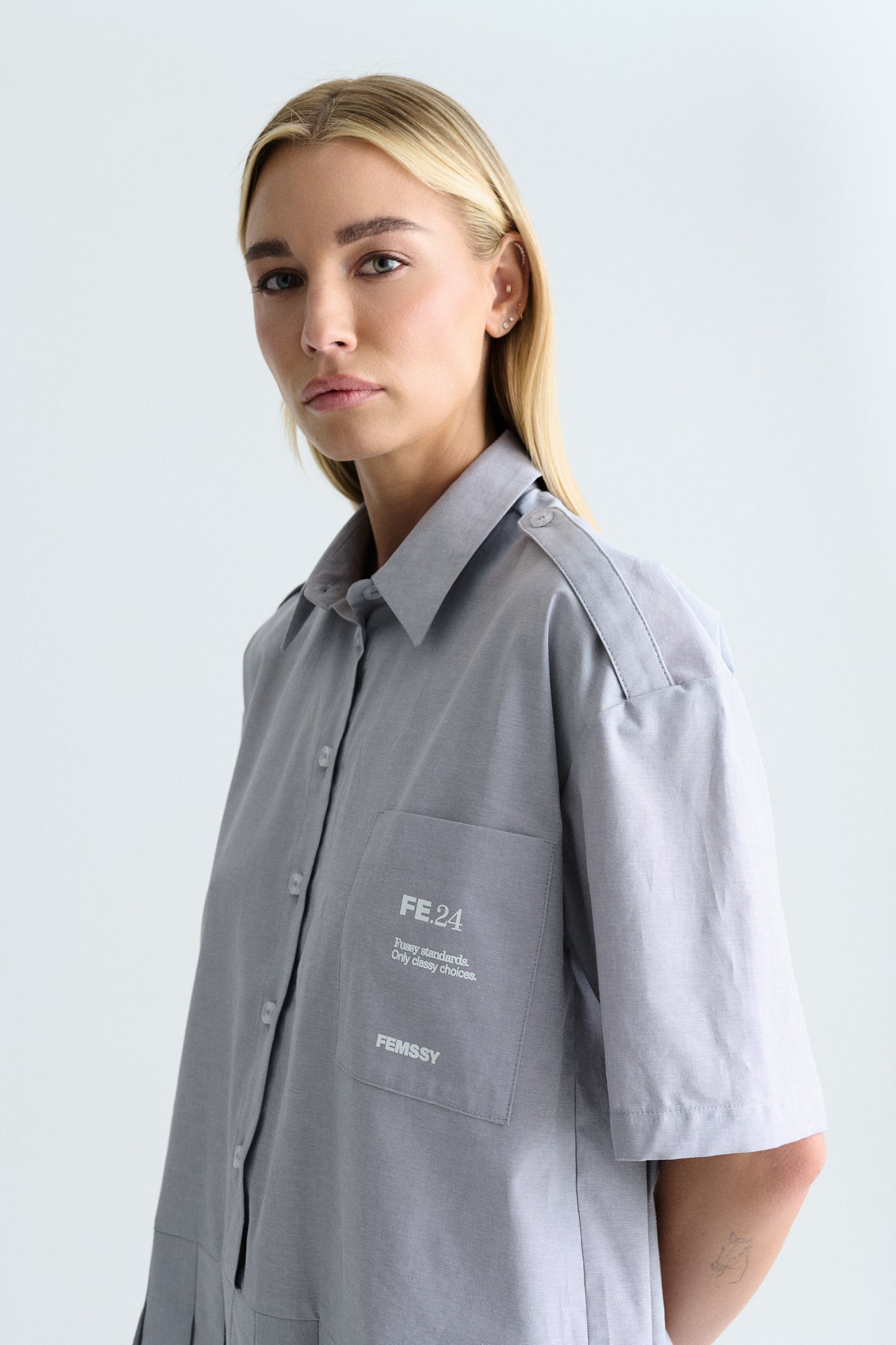 FOLD DRESS GREY