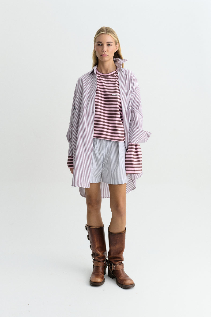 TUNIC STRIPE DRESS VIOLET