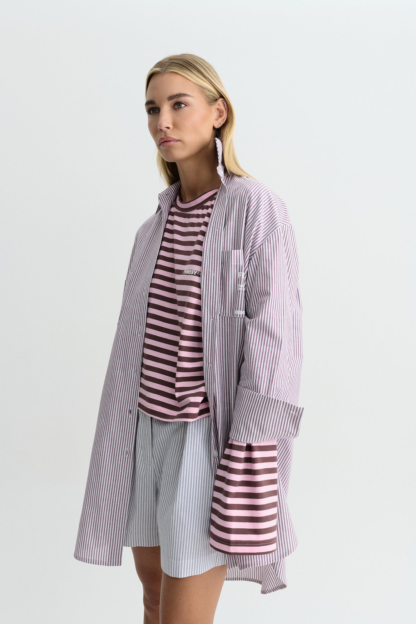 TUNIC STRIPE DRESS VIOLET