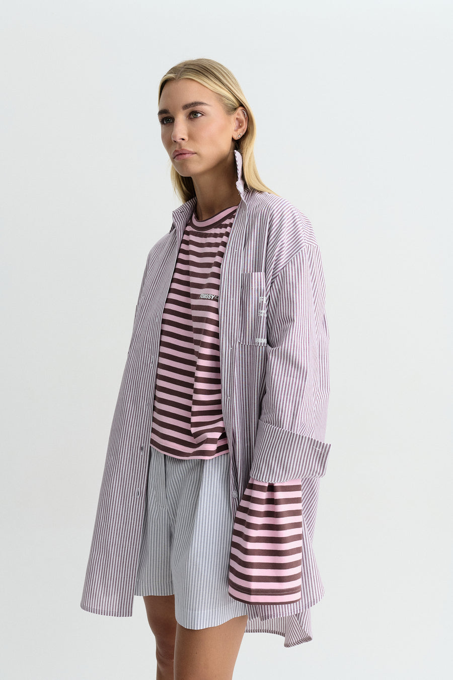 TUNIC STRIPE DRESS VIOLET