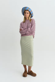 LONGA STRIPE SKIRT