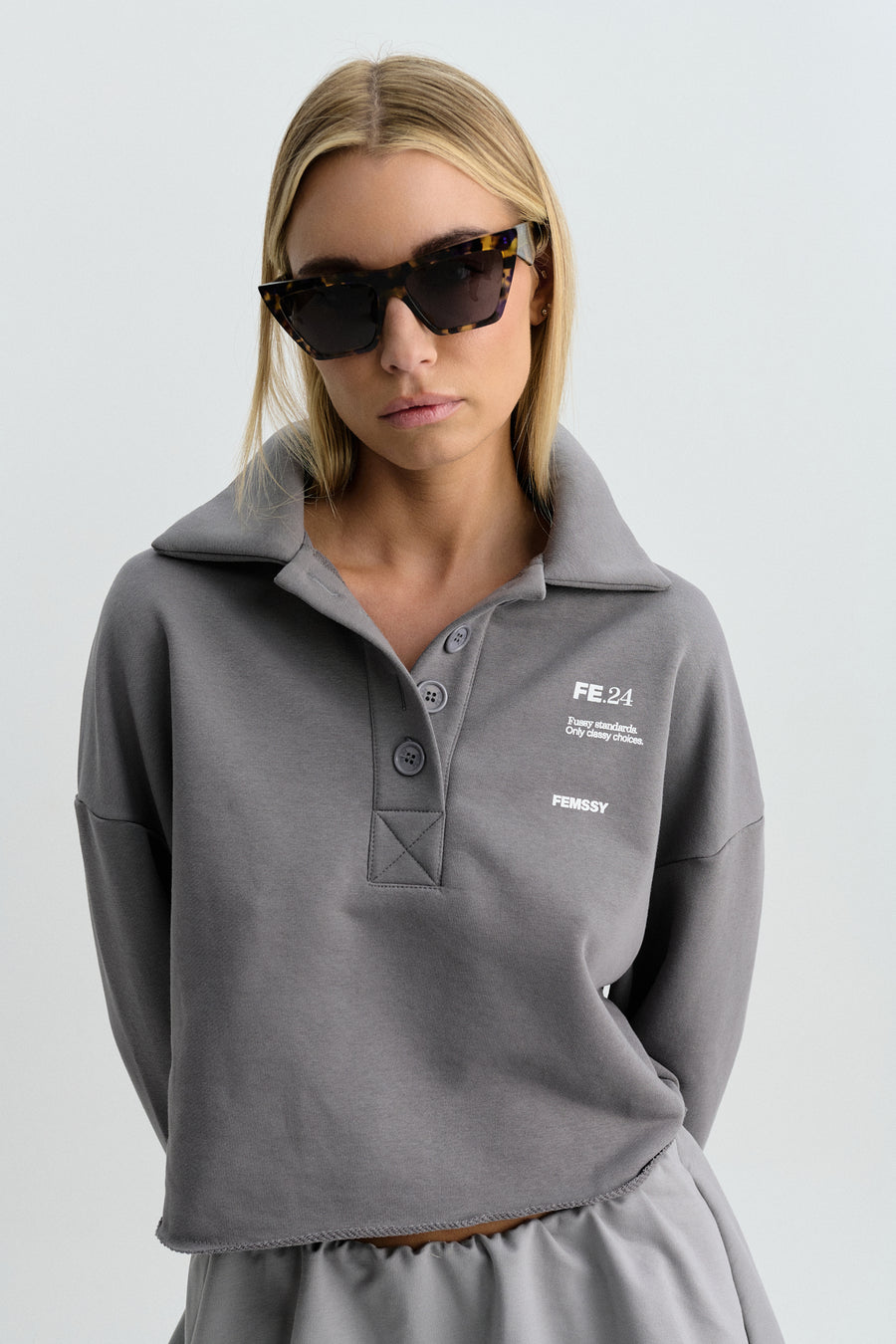 COLLAR SWEATSHIRT GREY