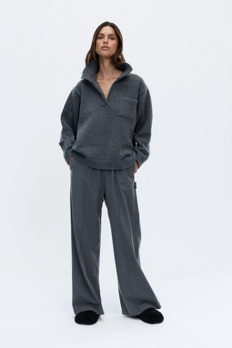 Sofia high neck sweater grey