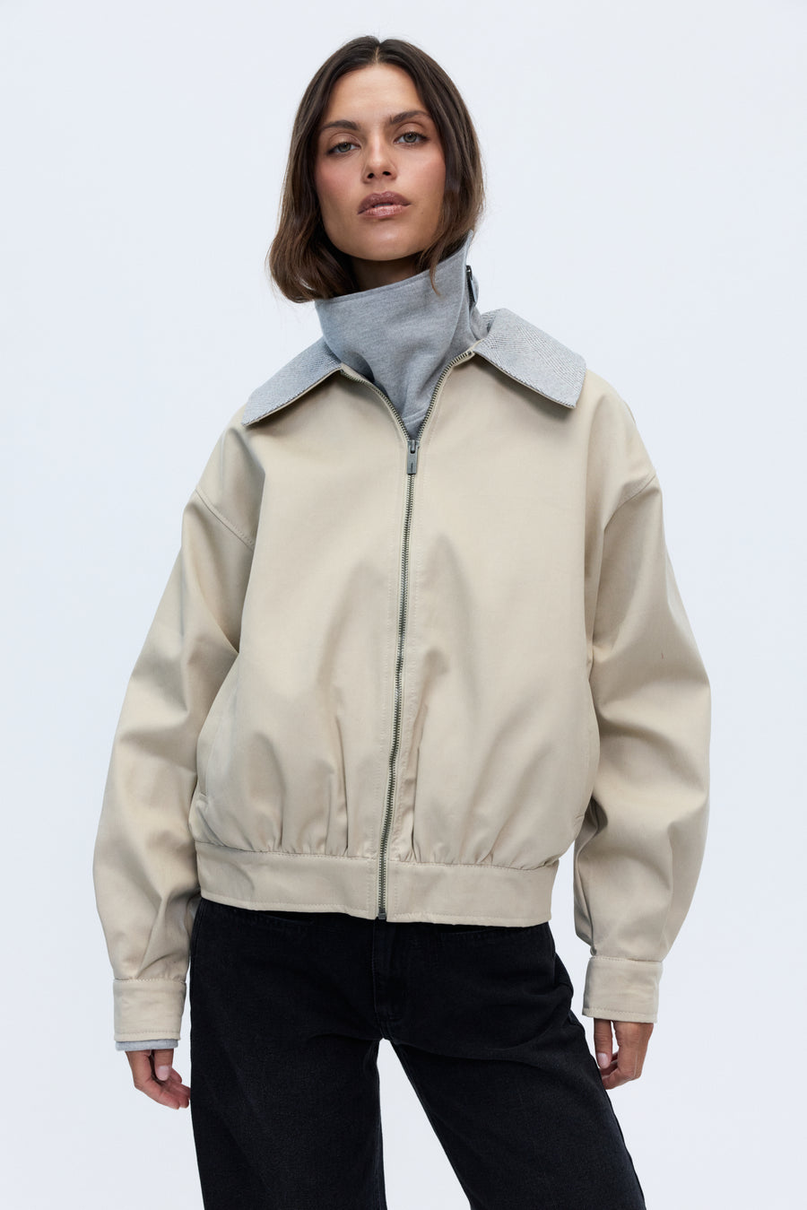 Aviator beige jacket check