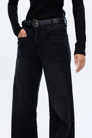 Fall logo black denim jeans