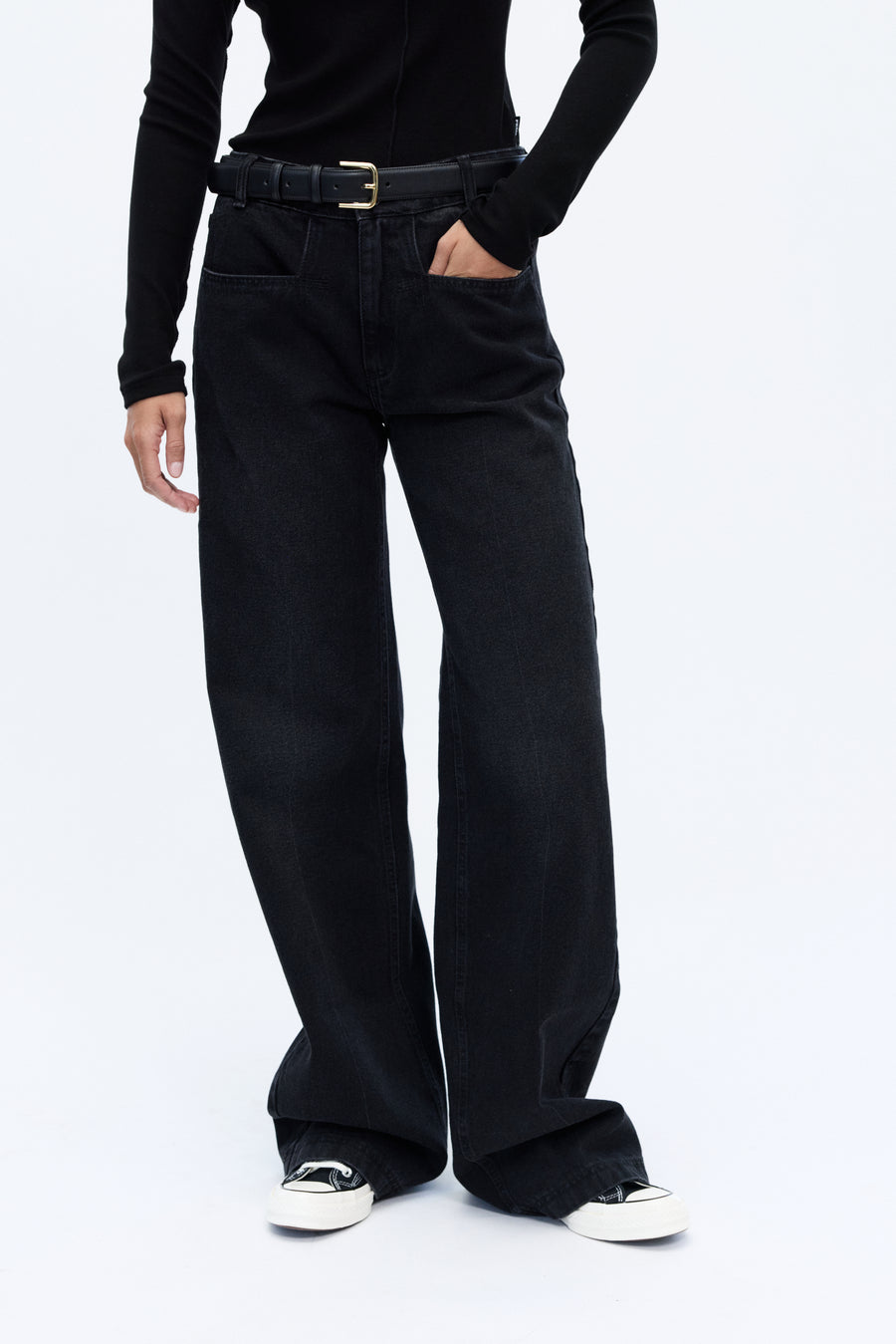 Fall logo black denim jeans