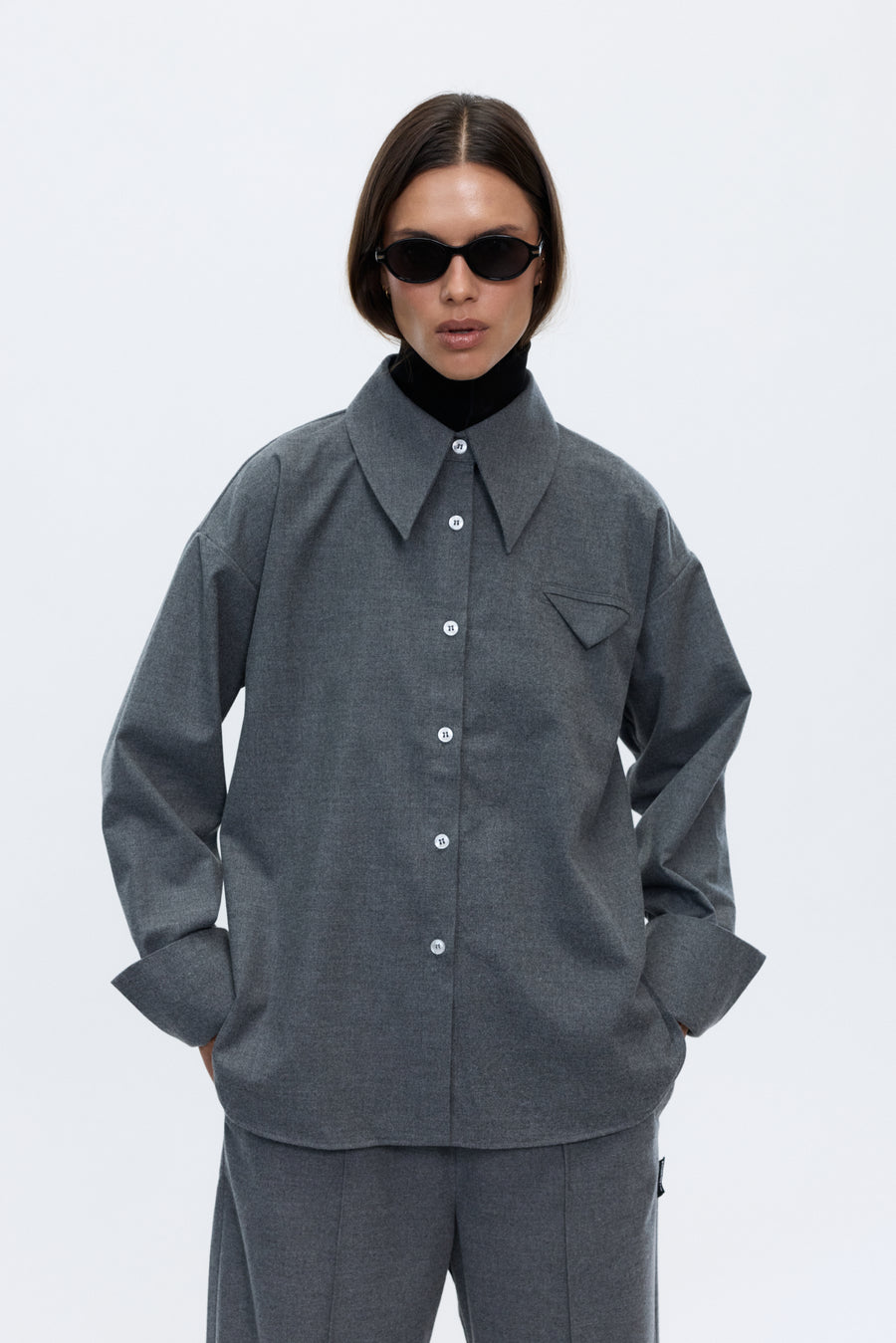 Boy shirt grey melange