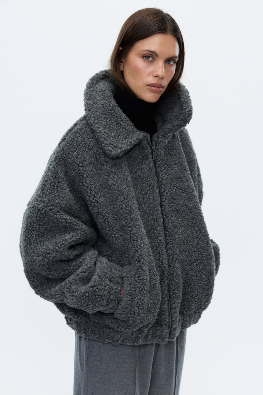 Nora fleece jacket dark grey