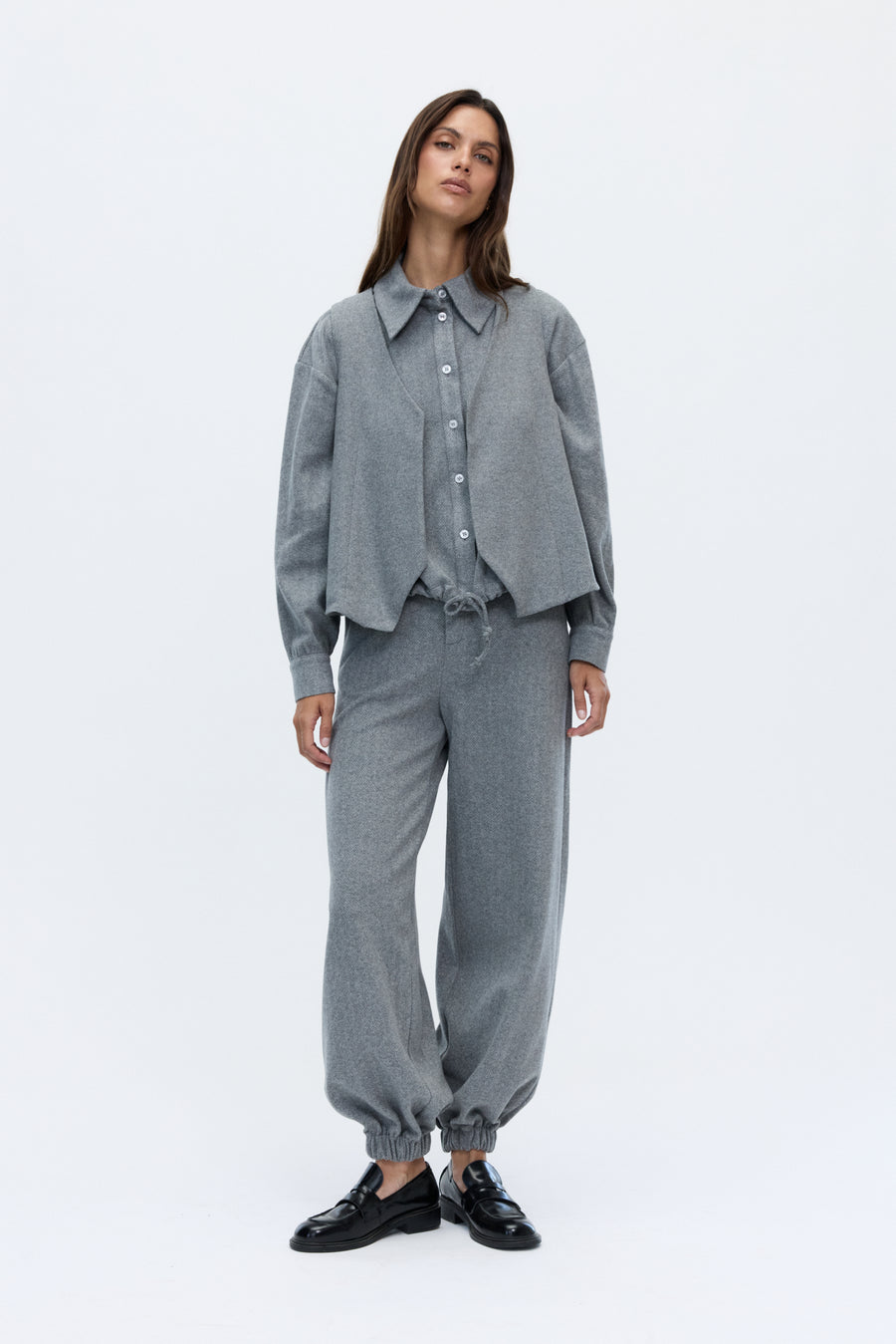 Margot vest grey melange