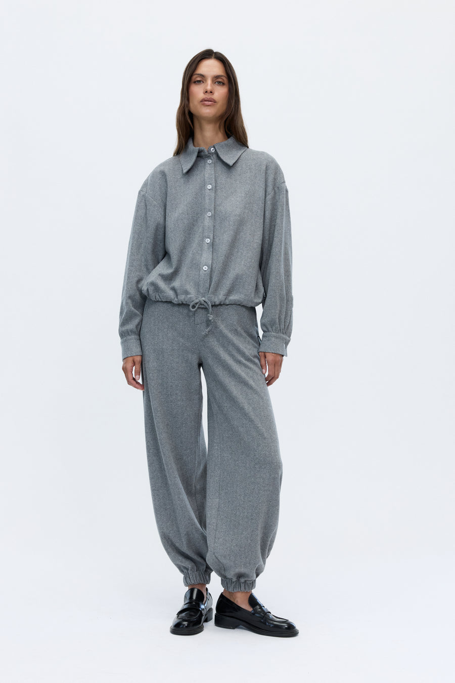 Vanda drawstring shirt grey
