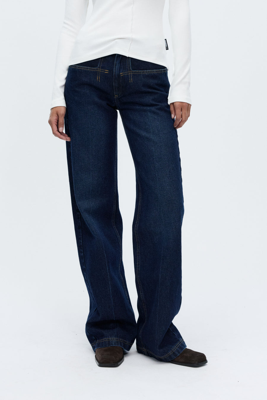 Fall logo blue denim jeans