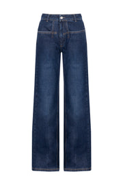 Fall logo blue denim jeans