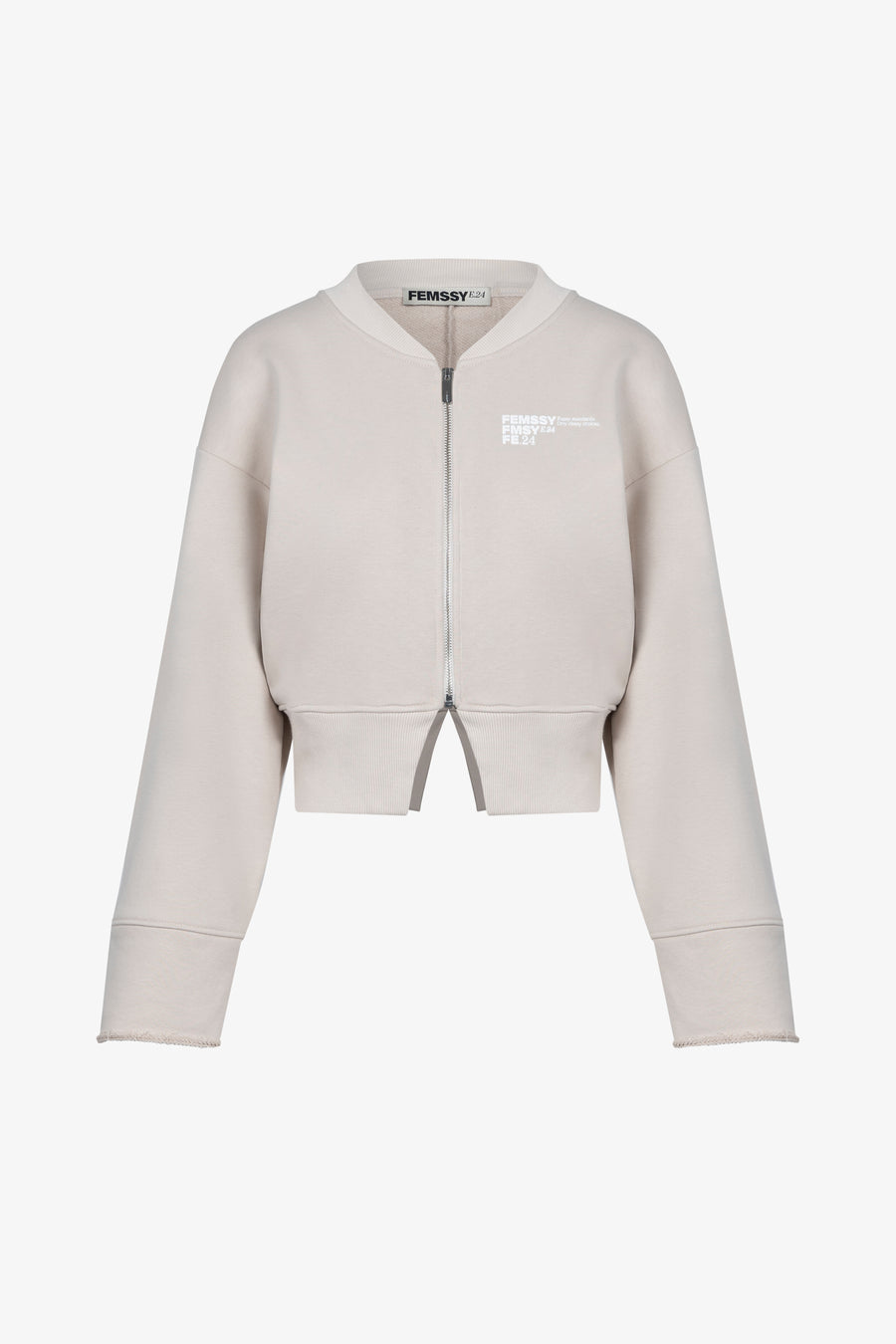 SCULP ZIP UP SWEATSHIRT BEIGE