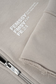 SCULP ZIP UP SWEATSHIRT BEIGE