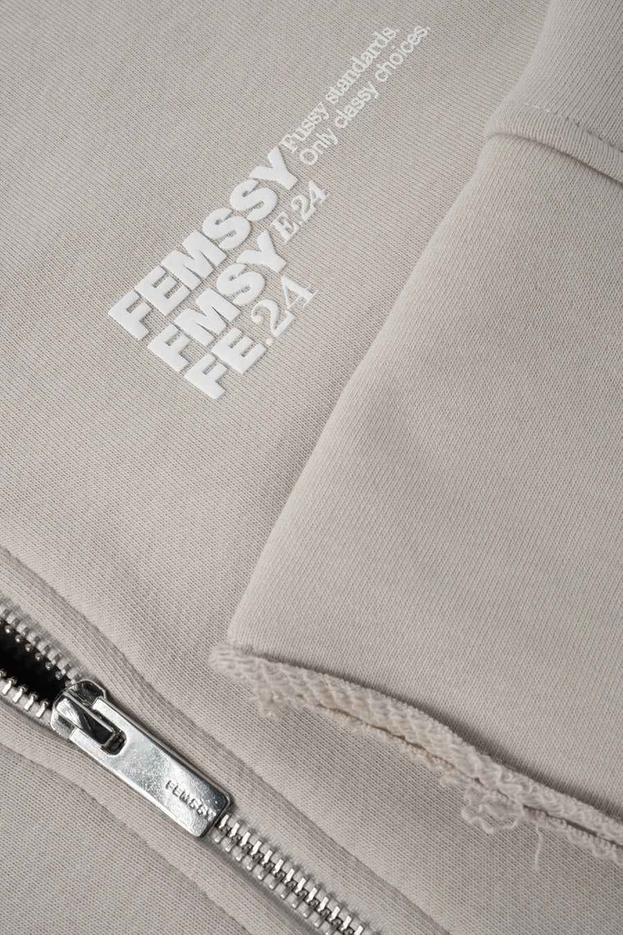 SCULP ZIP UP SWEATSHIRT BEIGE