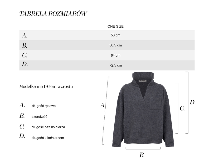 Sofia high neck sweater grey