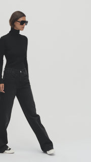 Fall logo black denim jeans